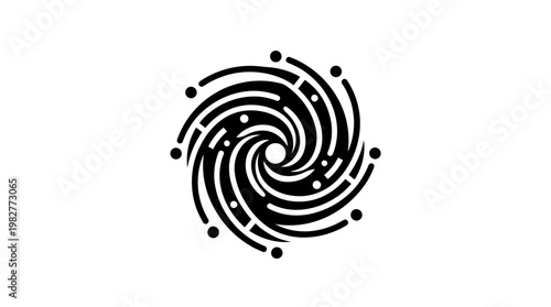 Abstract Spiral Galaxy Icon Vector Illustration for Digital Design and Technology Projects