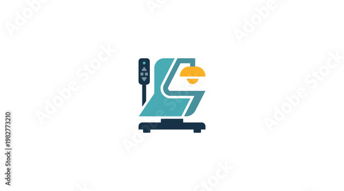 Vector Icon Of Modern Sewing Machine For Textile And Fashion Design Projects