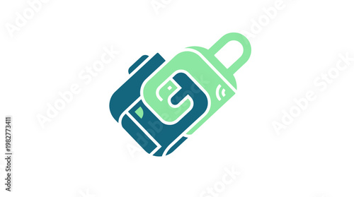 Icon of Digital Locker in Modern Flat Design for Data Security and Access