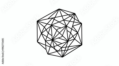 Vector Icon of Geometric Network Mesh for Technology and Connectivity Concepts