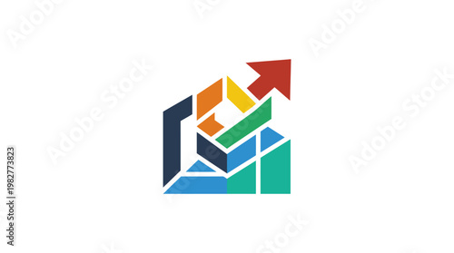 Icon of Growing Business Chart with Arrow in Modern Style for Financial Growth