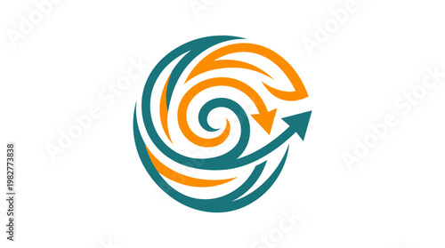 Vector Icon of a Swirling Wind Windstorm Weather Symbol for Climate or Nature Concepts