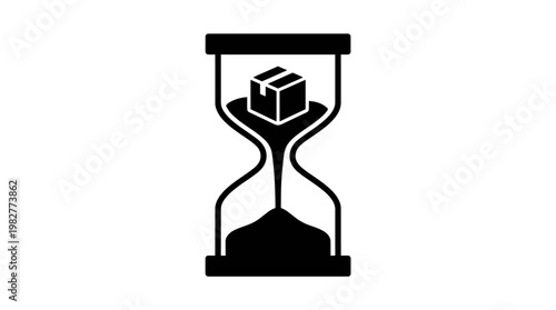 Icon of an Hourglass Visualizing Time Passing in Minimalist Style