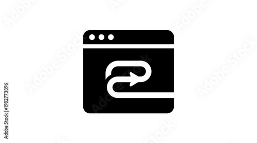 Vector Icon of Browser Window with Link Symbol for Web Navigation and Internet Connectivity