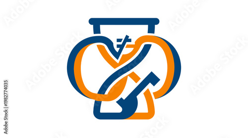 Icon of Dumbbell with Infinity Symbol and Heart for Fitness and Wellness Concepts