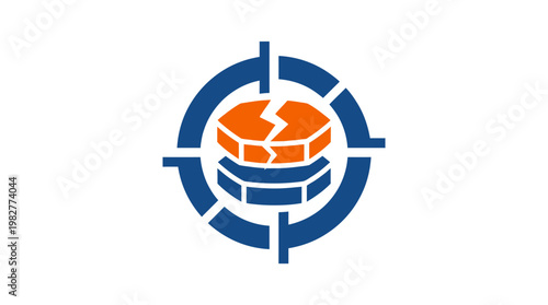 Vector Icon of Cracked Earth Globe for Environmental and Climate Change Topics