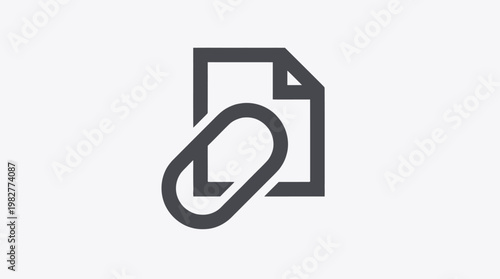Icon of Digital Document with Link and Clock for File Sharing and Time Management