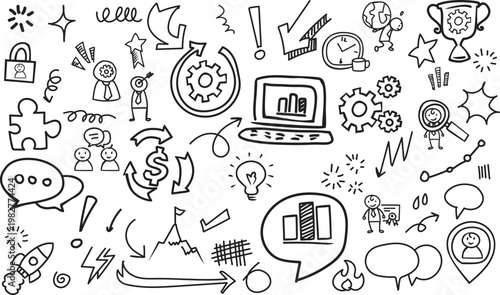 Startup Concept with Rocket & Puzzle