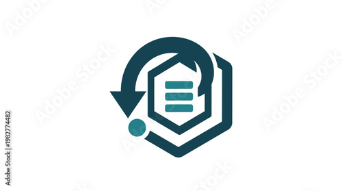 Icon of Blockchain Technology with Data Security and Digital Ledger in Vector Style