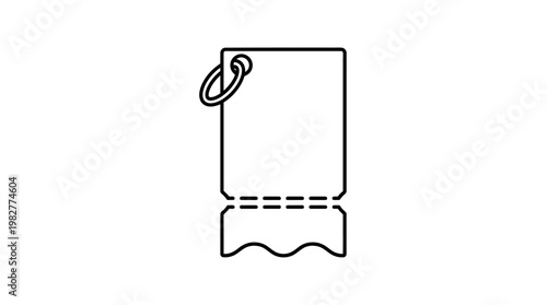 Icon of Towel with Hook for Bathroom or Spa Use in Vector Style