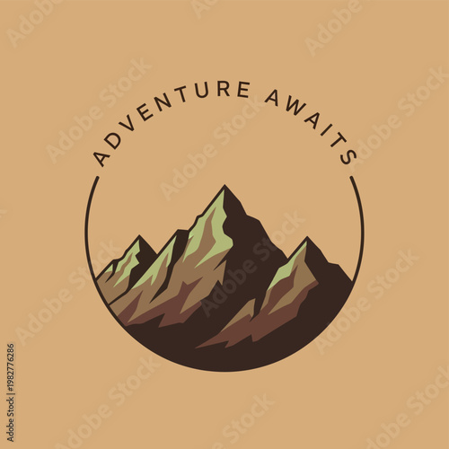 Mountain, adventure, logo, badge, emblem, travel, outdoor, sticker