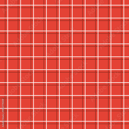 Cinnabar and white stipes plaid background