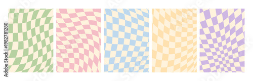 Pastel psychedelic checkerboard backgrounds