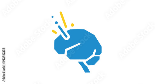 Blue Brain with thermometer in head.