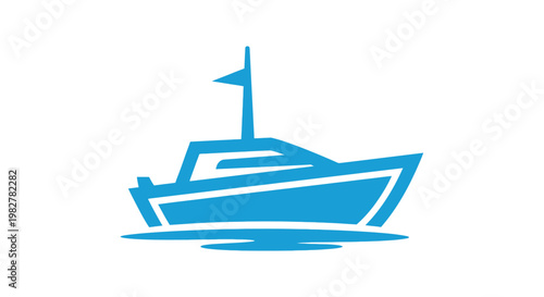Blue boat watercraft sailing vessel.