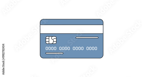 Blue credit card with white details.