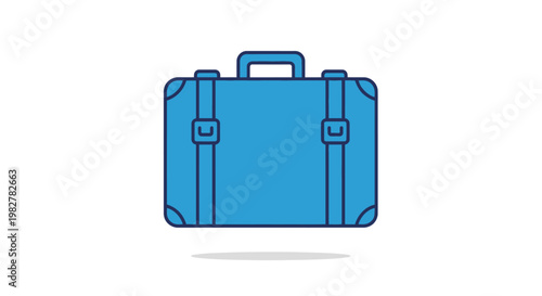 Blue Luggage Travel Suitcase Handle.