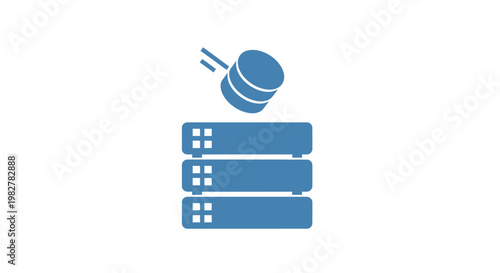 Blue server with judge gavel on top.