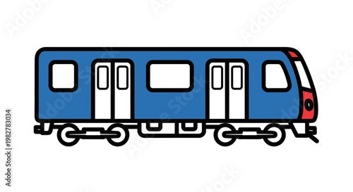 Blue Train Car with White Doors.