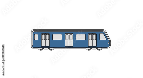 Blue Train Car Transportation Vehicle.