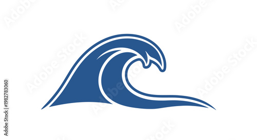 Blue wave icon graphic symbol ocean.