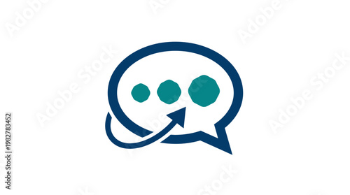 Vector Icon of Chat Bubbles with Arrow for Communication and Messaging Apps