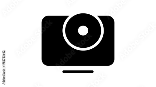 Icon of a Classic Camera in Flat Vector Style for Photography and Media Apps