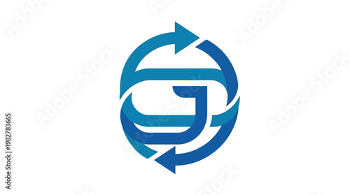 Vector Icon of Recycling Arrows Encircling a Globe for Environmental Sustainability