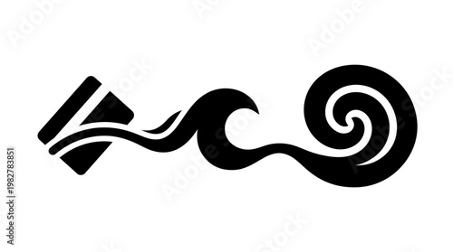 Icon of a Smoking Pipe with Curling Smoke in Vector Style for Tobacco or Relaxation Themes