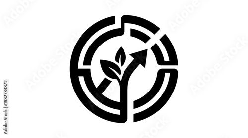 Eco-Friendly Nature Plant Icon Vector Illustration for Environmental Sustainability
