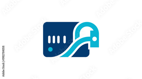 Icon of Credit Card and Contactless Payment Chip for Digital Transactions