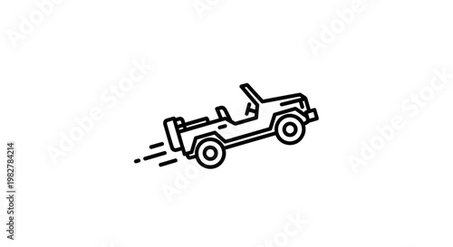Off-road Jeep icon, adventure vehicle, travel and exploration concept