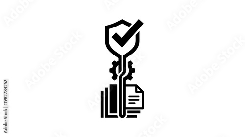 Vector Icon of a Hand Holding a Shield with Checkmark for Security and Protection