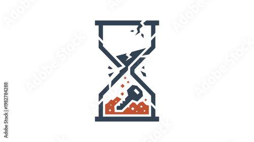 Icon of an Hourglass Symbolizing Time Passing in Minimalist Flat Style