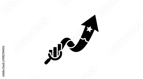 Icon Of A Growing Business Graph Arrow Representing Success And Growth
