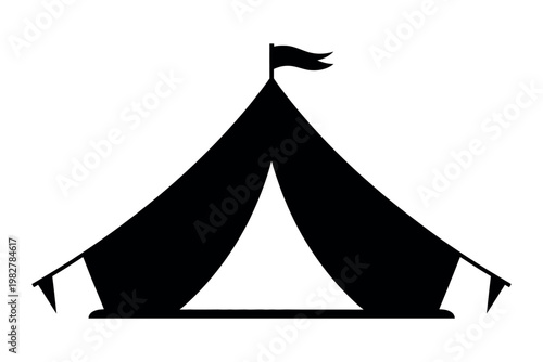 Camping tent stands ready for an outdoor adventure in the.