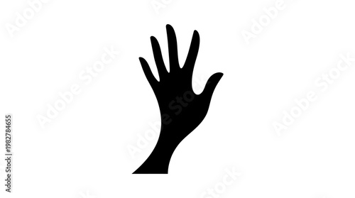 Vector Icon of Raising Hand for Help or Asking Question in Simple Black Style