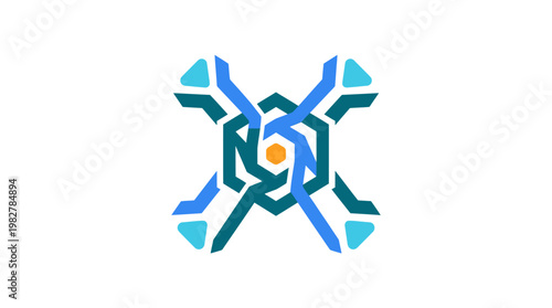 Vector Icon of a Microchip or Circuit Board for Technology and Electronics Subjects