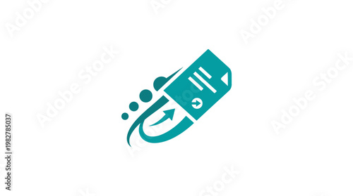 Icon of Rocket Launching in Motion for Space Exploration and Technology Concepts