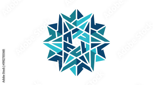 Vector Icon of Intricate Snowflake Design for Winter and Cold Climate Themes