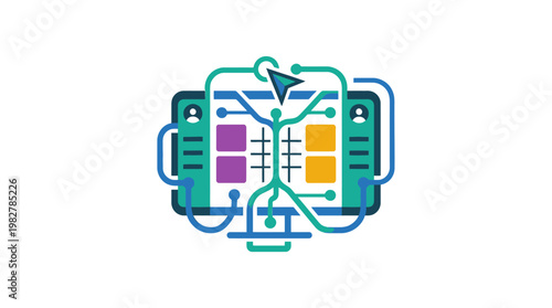 Vector Icon of Medical Monitors and Equipment for Healthcare Technology Illustration