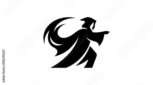 Icon of a Wavy Haired Woman Taking a Selfie with Smartphone in Hand, Modern Vector Icon for Social Media and Communication