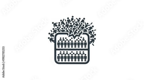 Icon of Data Privacy and Security Concept in Flat Style for Digital Protection