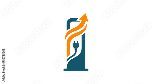 Vector Icon of Sustainable Energy and Power Growth in a Modern Digital Style