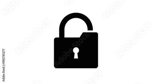 Icon of a Secure Padlock for Digital Security and Privacy in Flat Style