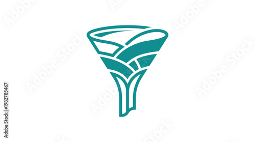Elegant Blue Funnel Icon Vector Symbol for Business and Industry Graphics