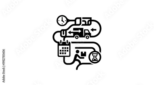 Vector Icon Representing Time Management and Productivity in Business Setting
