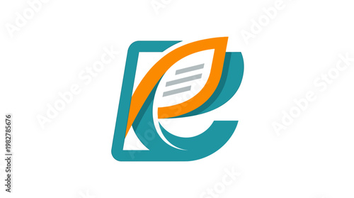 Icon of Document and Leaf Representing Environmental Document Management in Vector Style