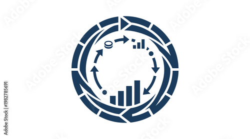 Vector Icon of Business Growth and Data Analysis in Modern Style