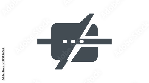 Icon of a Faulty Electrical Plug Wire with Broken Connection in Vector Style